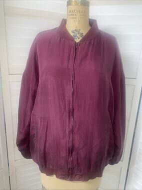 Vintage 90s Casanova Italy Silk Track Burgundy Jacket Men's Sz X-Large